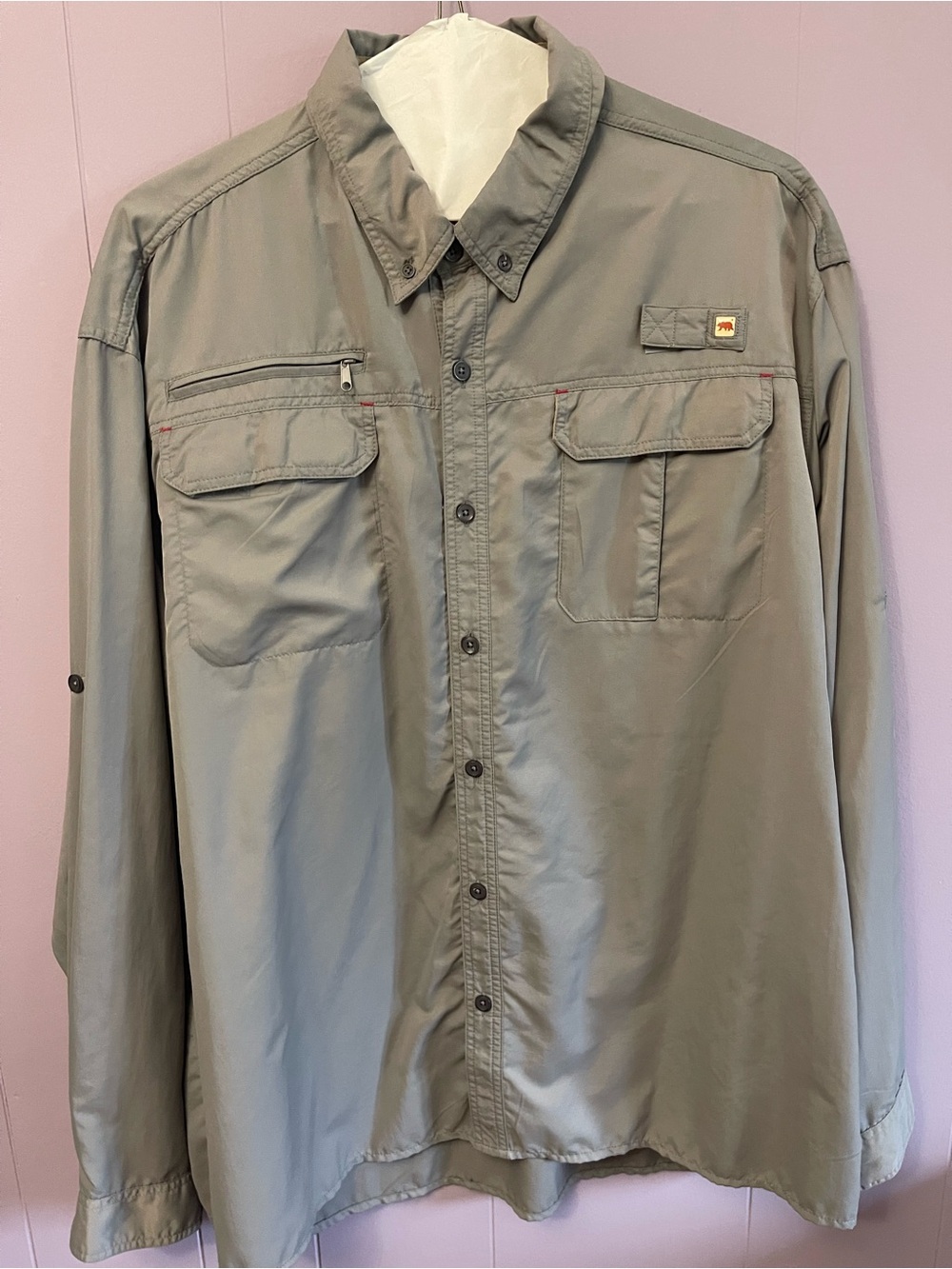 Lightweight Men's Shirt Jacket in Sage with Utility Pockets